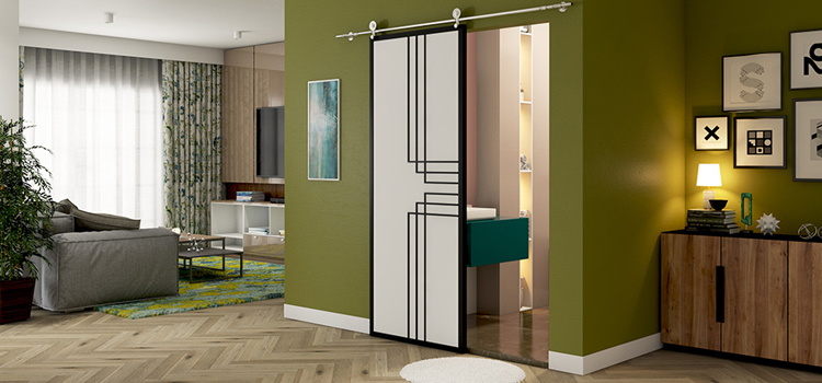 sliding bathroom door installation in Delray Beach